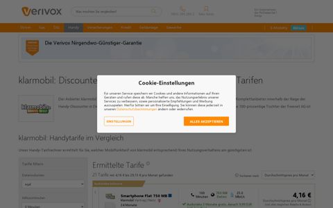 klarmobil: Infos zu Preisen und Tarifen auf Verivox.de