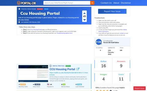 Ccu Housing Portal