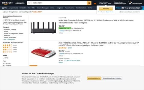 Suchergebnis auf Amazon.de für: fritzbox 7230