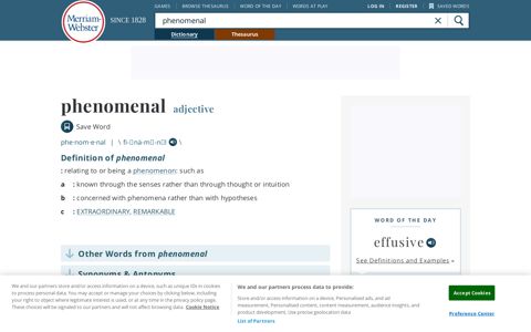 Phenomenal | Definition of Phenomenal by Merriam-Webster