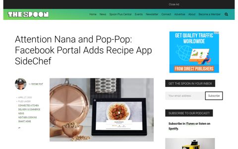 Attention Nana and Pop-Pop: Facebook Portal Adds Recipe ...