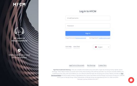 HYCM: Sign in to Client Portal