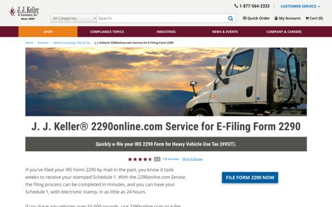 J. J. Keller® 2290online.com Service for E-Filing Form 2290