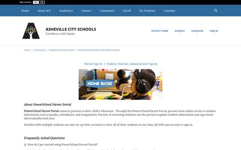 HomeBase Parent Portal - Asheville City Schools