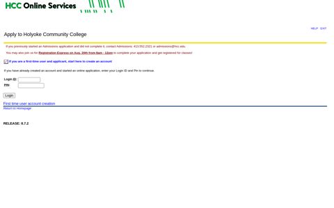 Admissions Login - HCC Online Services - Holyoke ...