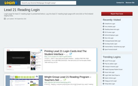 Lead 21 Reading Login - Loginii.com