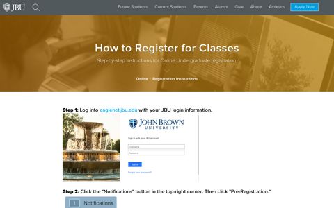 How to Register for Classes - John Brown University