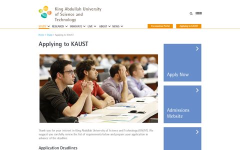 Applying to KAUST | King Abdullah University