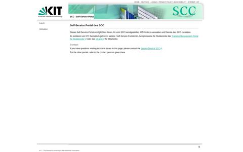 Self-Service Portal des SCC - KIT - SCC - Self-Service-Portal