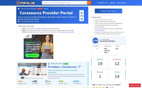Coresource Provider Portal