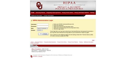 HIPAA Training Log In