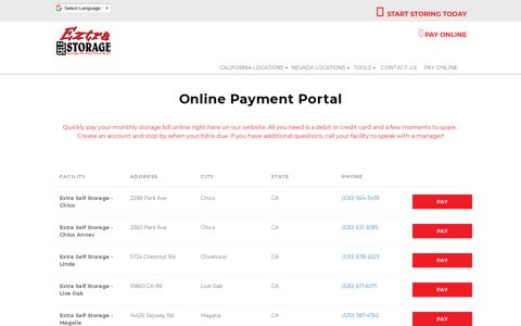 Pay Online | Extra Self Storage
