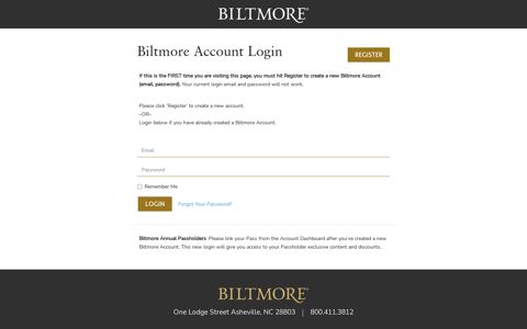 Biltmore Account Login