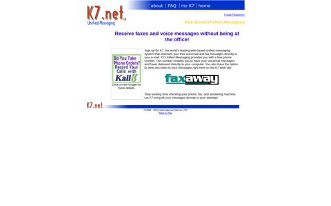 K7 Unified Messaging, free Fax and voicemail to email.
