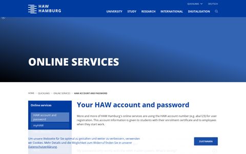HAW account and password - HAW Hamburg