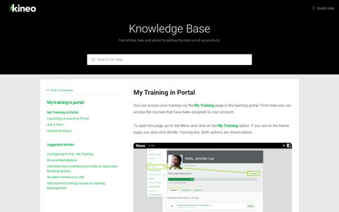 My Training in Portal - Knowledge Base