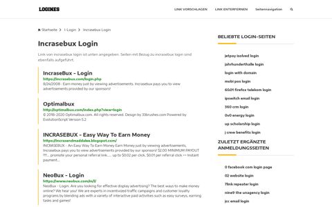 Incrasebux Login | Allgemeine Informationen zur Anmeldung