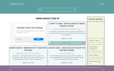 www kahoot sign in - General Information about Login