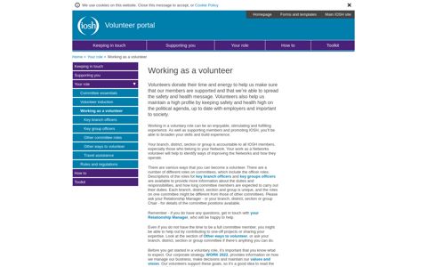 Working as a volunteer - Volunteer Portal