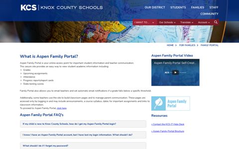 Family Portal / Aspen Family Portal Information