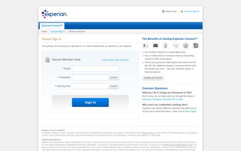 Experian Connect Client Login