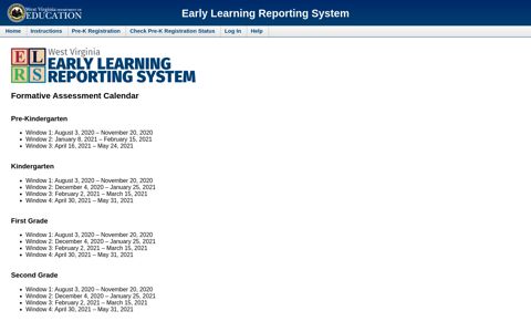 Early Learning Reporting System