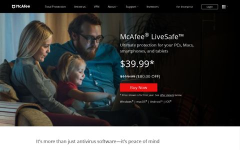 McAfee® LiveSafe™ - Antivirus & Internet Security Software