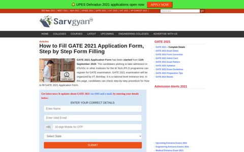 How to Fill GATE 2021 Application Form, Step by Step Form ...