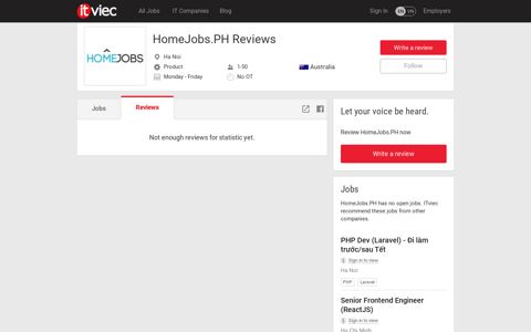 Review HomeJobs.PH - 0 reviews - ITviec