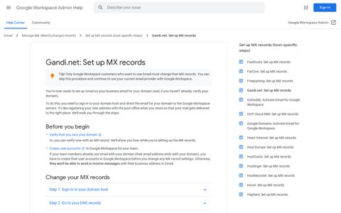 Gandi.net: Set up MX records - Google Workspace Admin Help