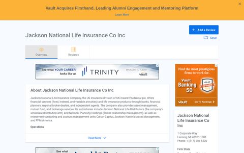 Jackson National Life Insurance Co Inc | Company Profile ...