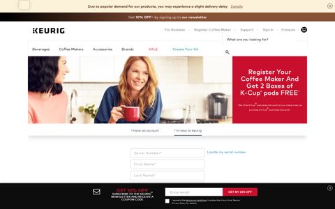 Register your Coffee Maker | Keurig CA