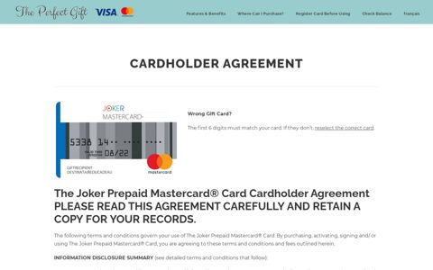 Cardholder Agreement Joker Mastercard 533814 - The ...