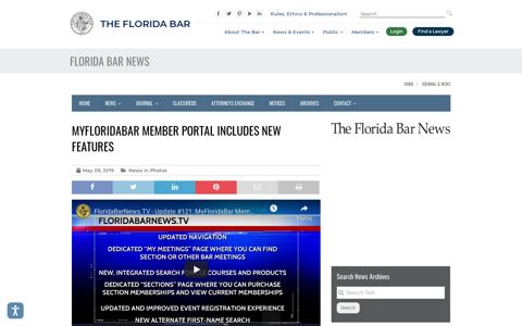 MyFloridaBar Member Portal includes new features – The ...