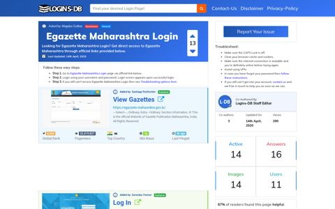 Egazette Maharashtra Login - Logins-DB