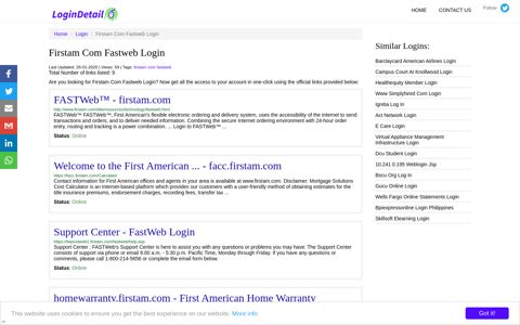 Firstam Com Fastweb Login FASTWeb™ - firstam.com - http ...