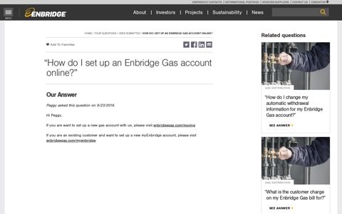 How do I set up an Enbridge Gas account online? - Enbridge ...
