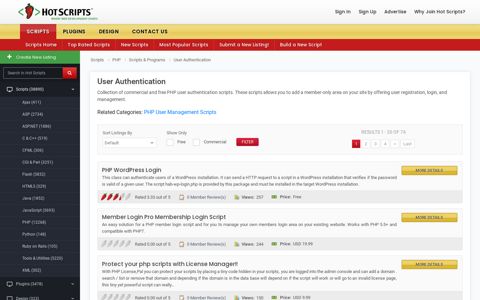 PHP user authentication / login scripts - Free, commercial and ...