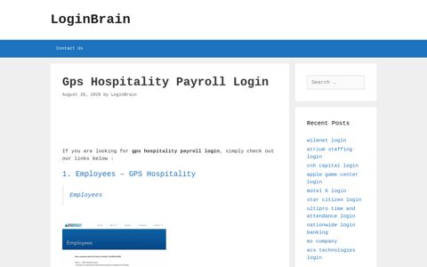 gps hospitality payroll login - LoginBrain