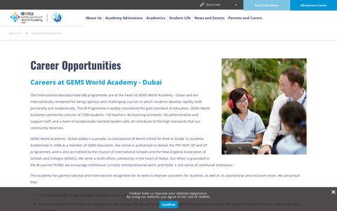 Career Opportunities at GEMS World Academy - Dubai