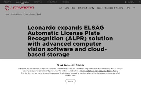 Leonardo expands ELSAG Automatic License Plate Recognition