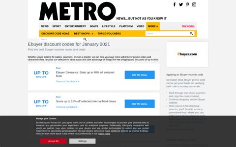 UP TO 40% OFF | Ebuyer discount codes | December | Metro