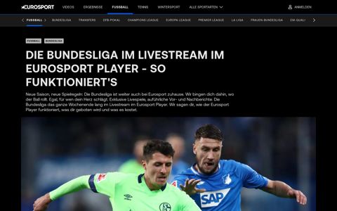 Die Bundesliga im Livestream im Eurosport Player - so ...