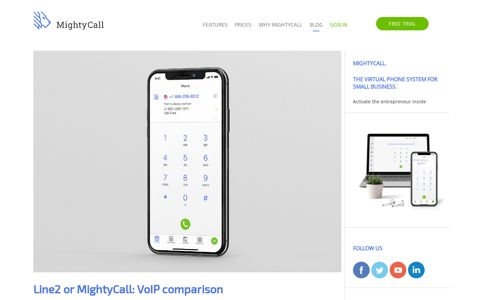 Line2 or MightyCall: VoIP comparison | MightyCall