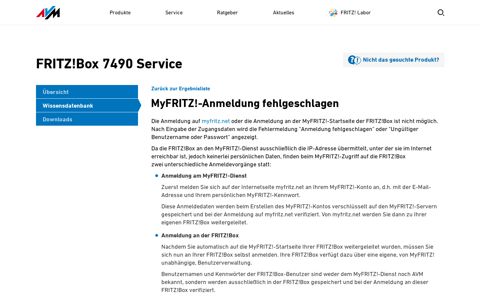 MyFRITZ!-Anmeldung fehlgeschlagen | FRITZ!Box 7490 | AVM ...