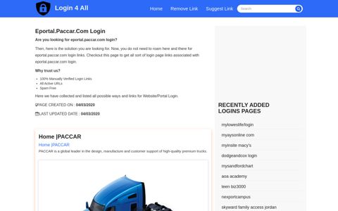eportal.paccar.com login - Official Login Page [100% Verified]