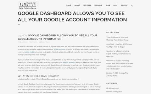 Google Dashboard Allows You To See All Your Google ...