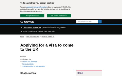 Applying for a visa to come to the UK - GOV.UK