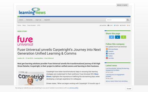 Fuse Universal unveils Carpetright's Journey into Next ...