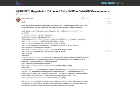 [SOLVED] Upgrade to 1.2.0 borked Exim SMTP to GMail/GMX ...